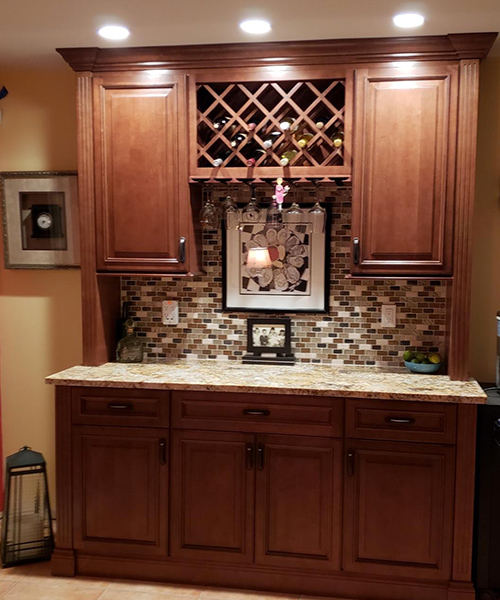 wine cabinet on a newly remodeled kitchen fort myers fl
